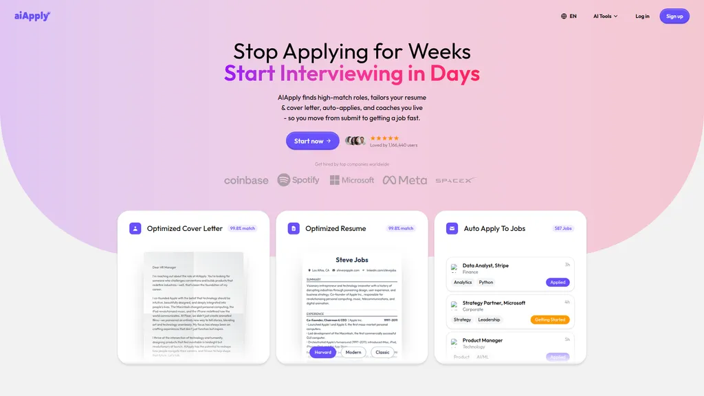 AIApply homepage