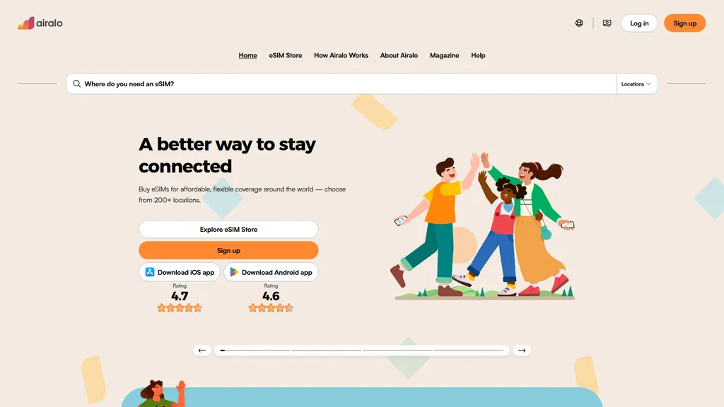 Airalo homepage