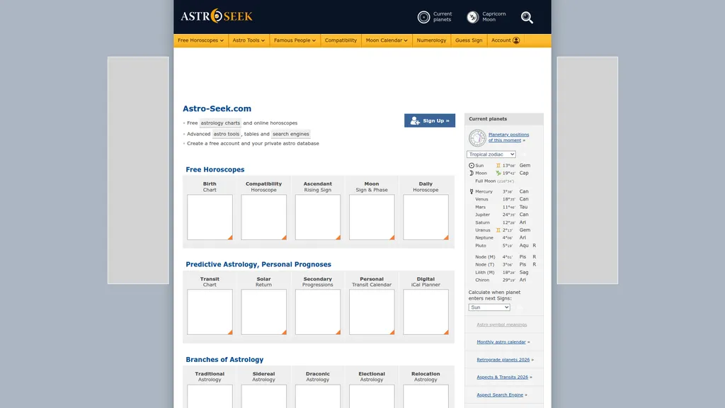 AstroSeek homepage