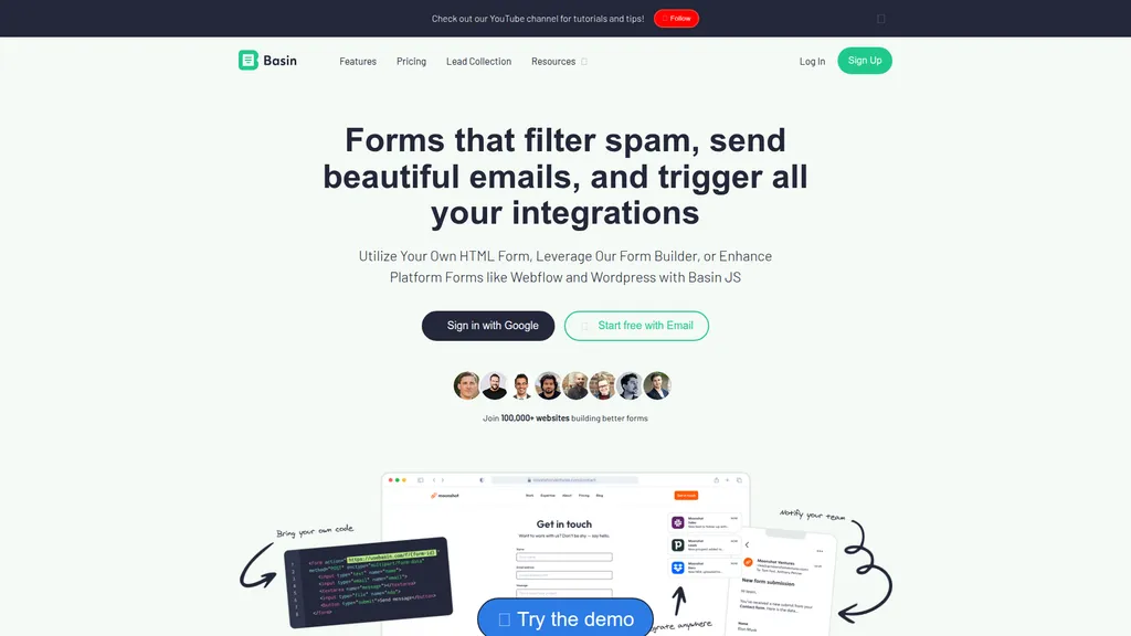 Basin homepage
