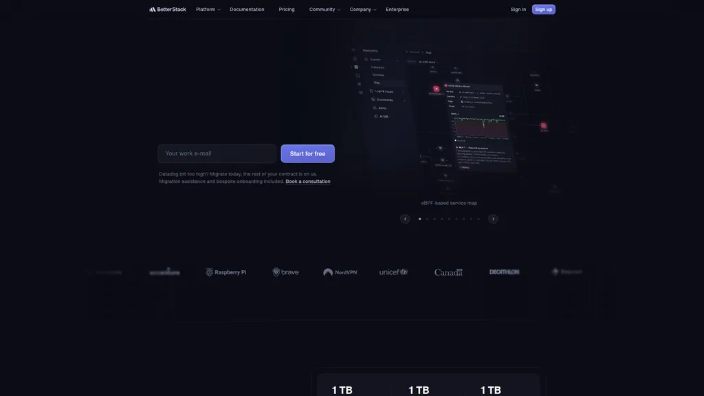 Better Stack homepage