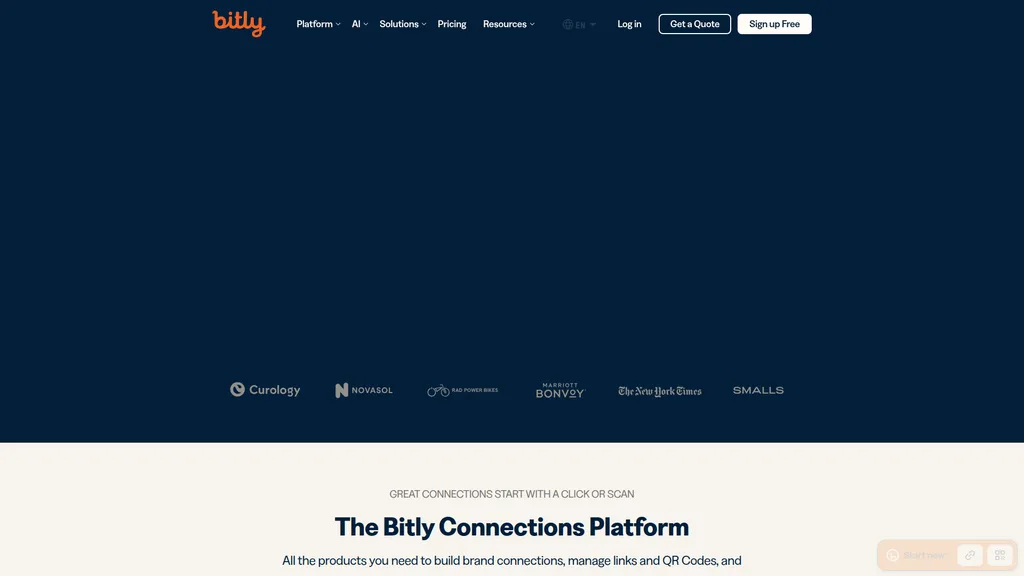 Bitly homepage