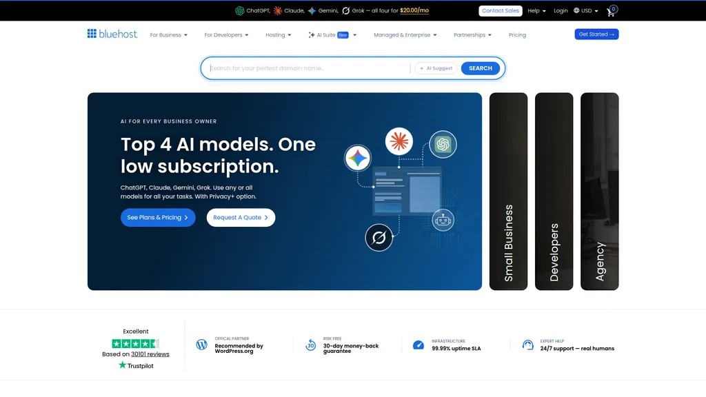 Bluehost homepage