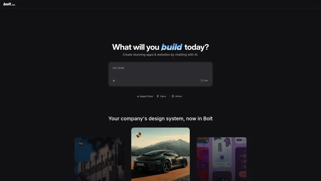 Bolt homepage
