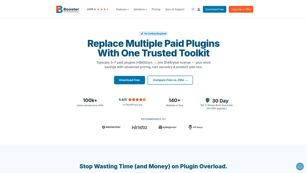 Booster for WooCommerce homepage