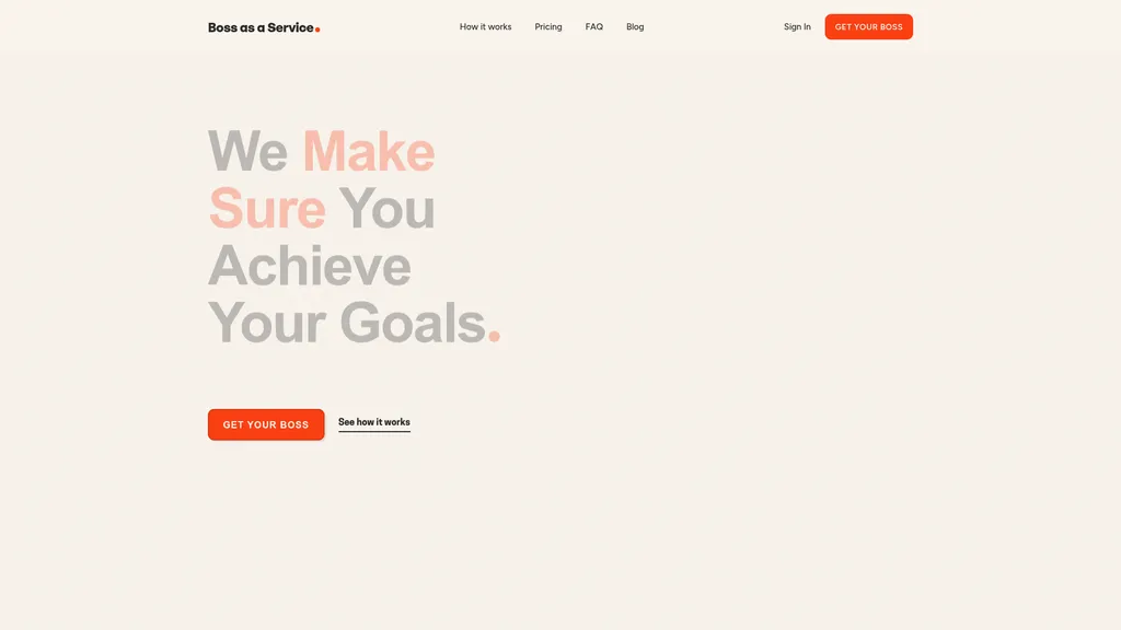 Boss as a Service homepage