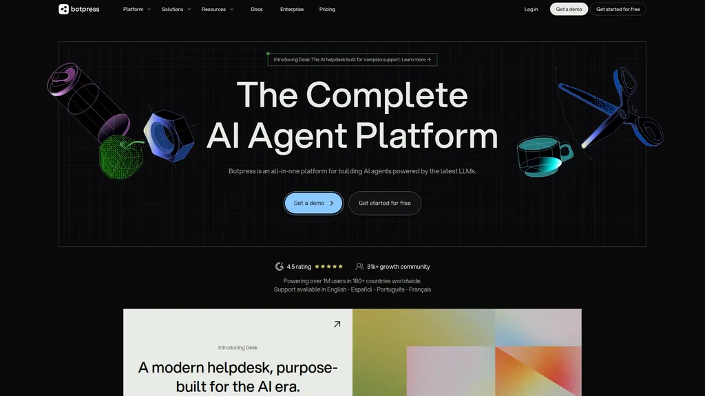 Botpress homepage