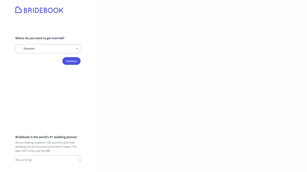 Bridebook homepage