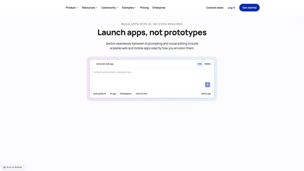 Bubble homepage