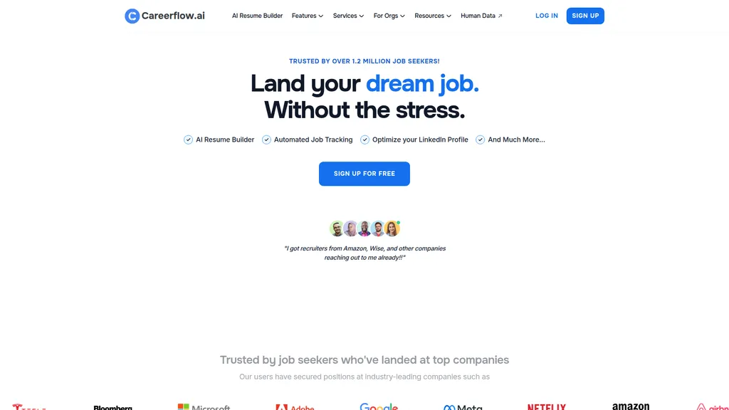 Careerflow homepage