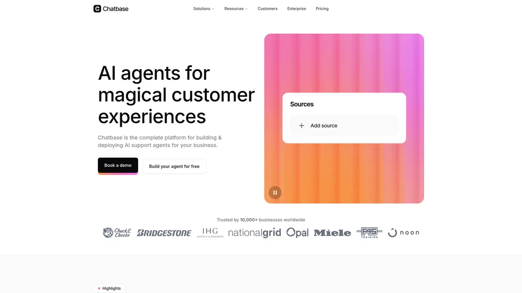Chatbase homepage