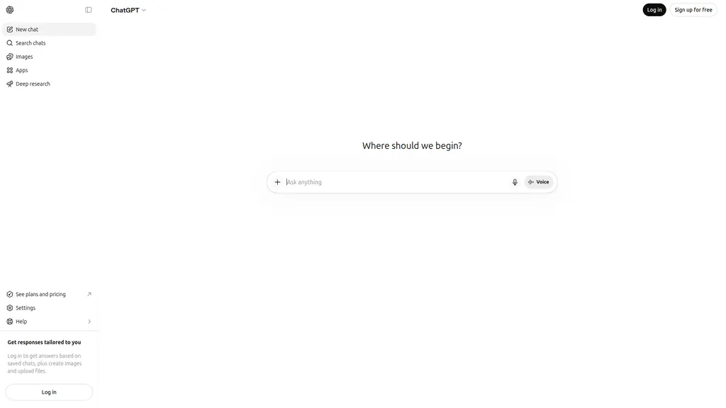 ChatGPT homepage