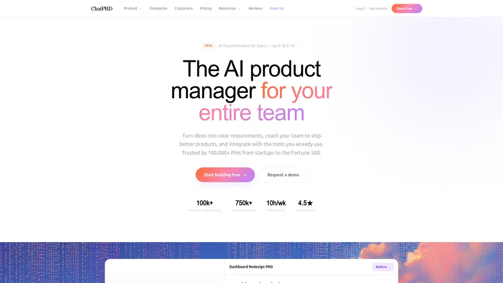 ChatPRD homepage