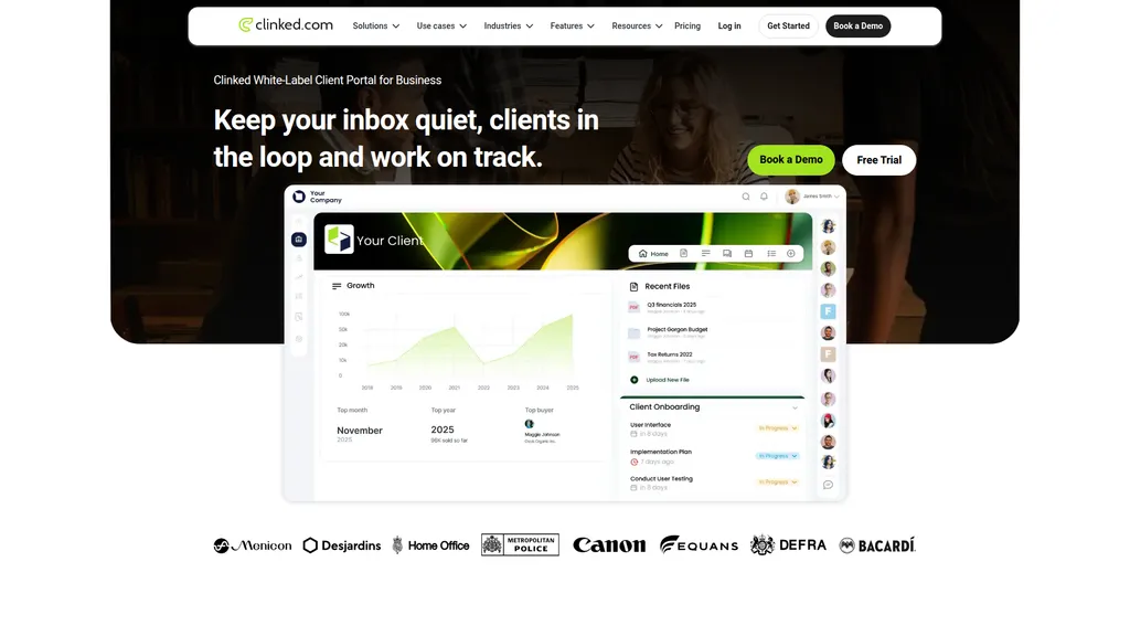 Clinked homepage