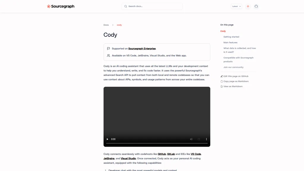 Cody homepage