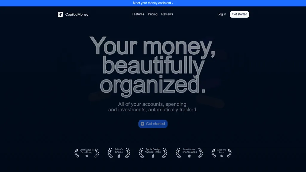 Copilot Money homepage