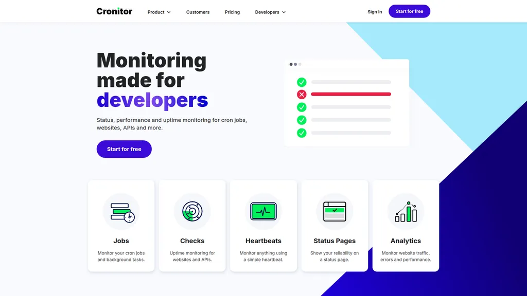 Cronitor homepage