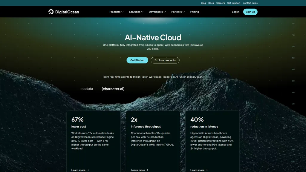 DigitalOcean homepage