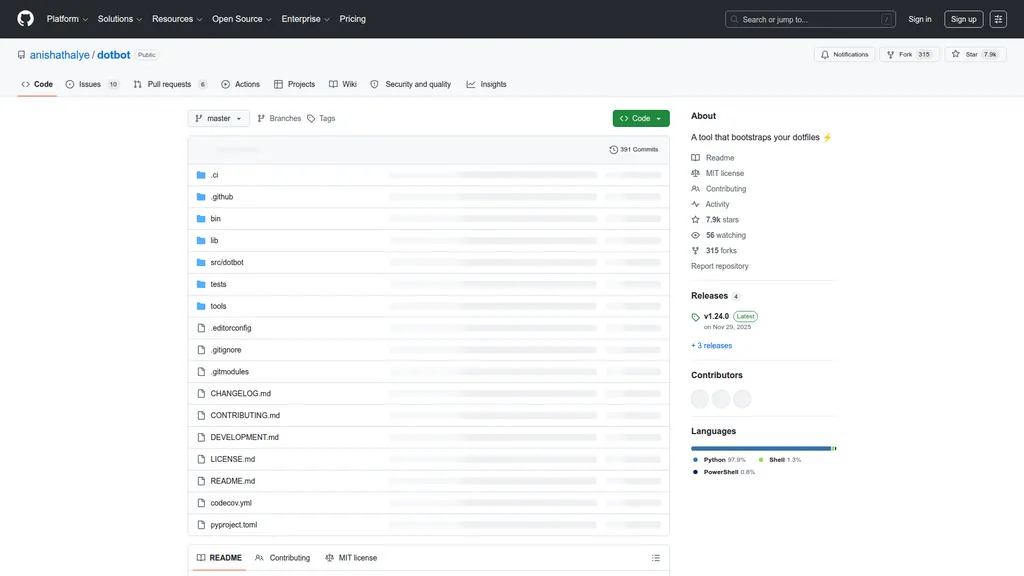 Dotbot homepage