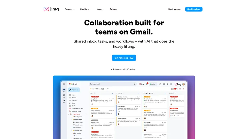 Drag homepage