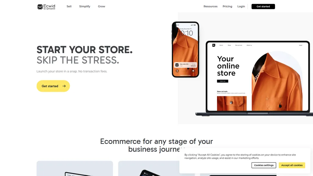 Ecwid homepage