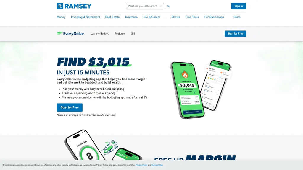 EveryDollar homepage