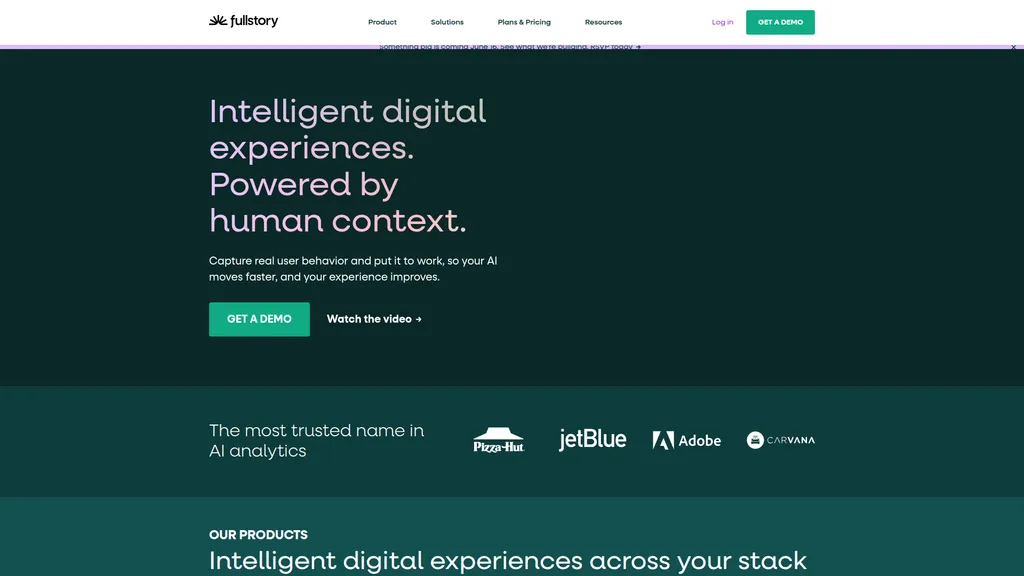 FullStory homepage