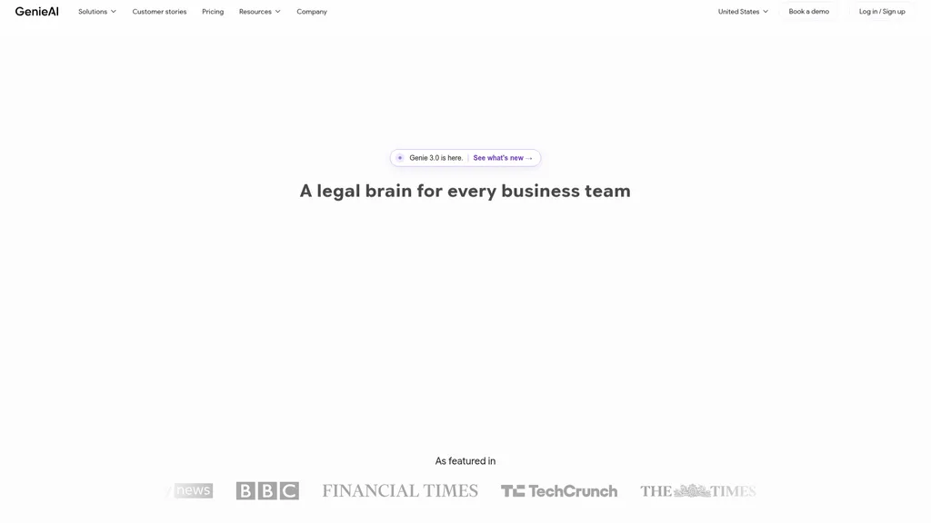 Genie AI homepage
