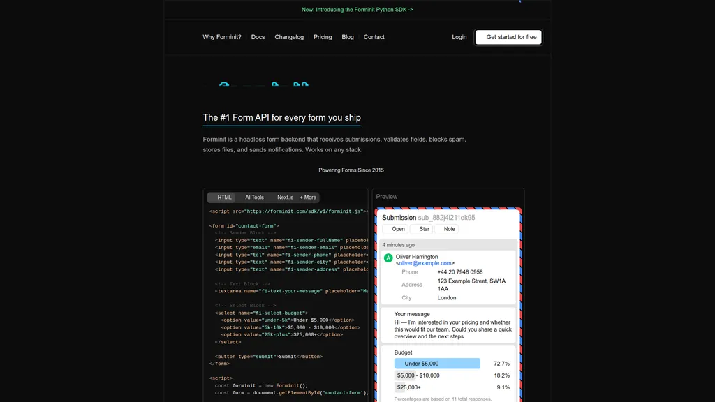 Getform homepage