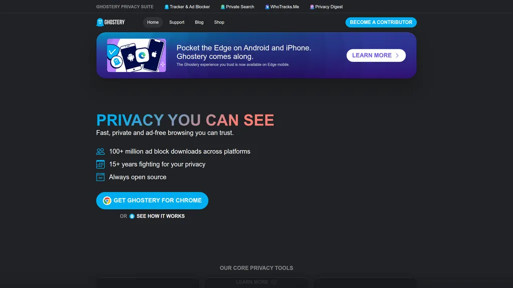 Ghostery homepage