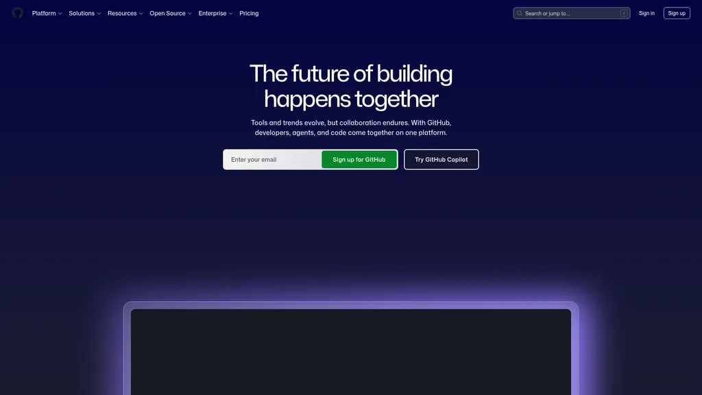GitHub homepage