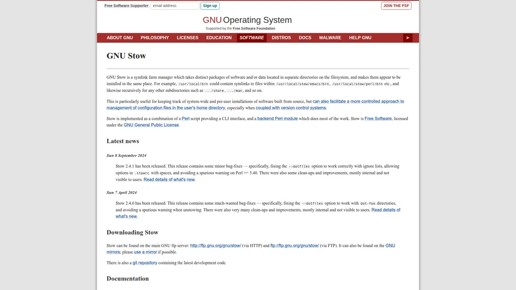 GNU Stow homepage