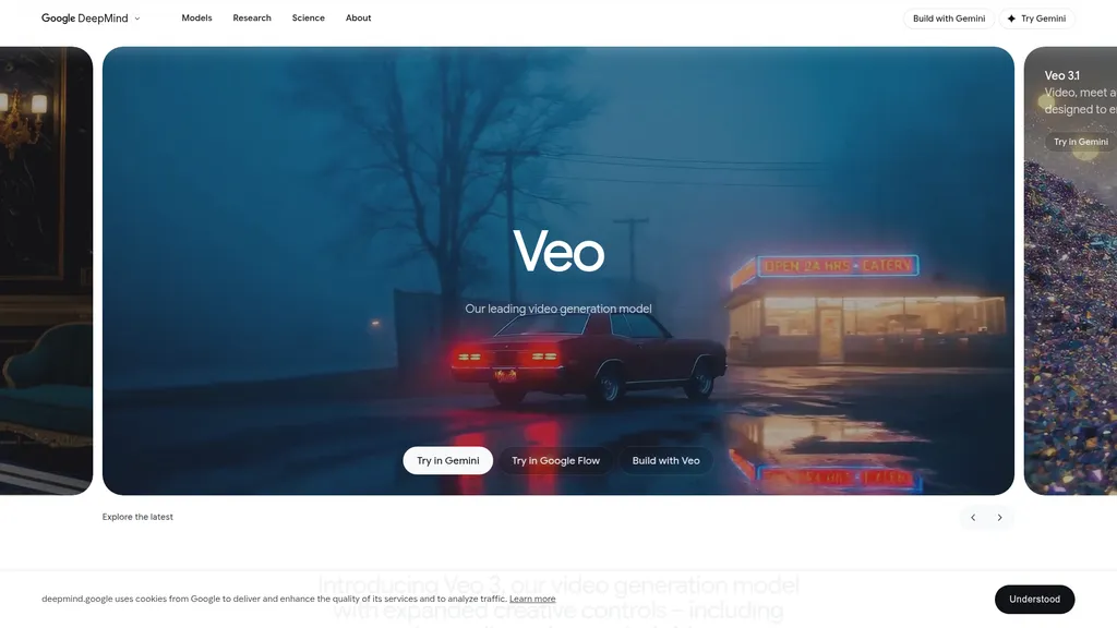 Google Veo homepage