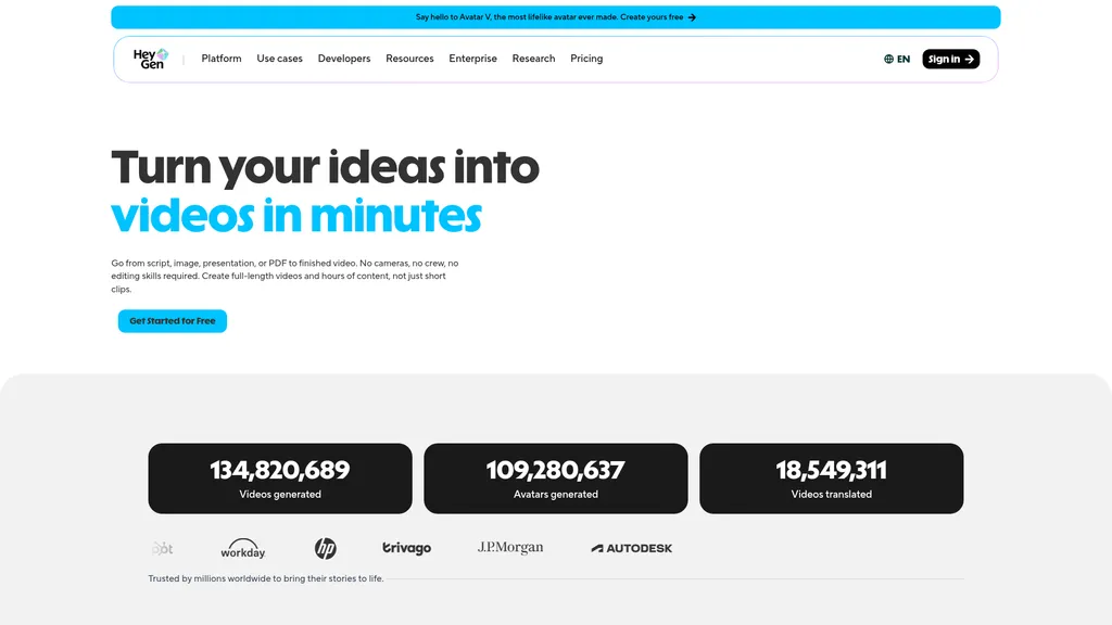 HeyGen homepage