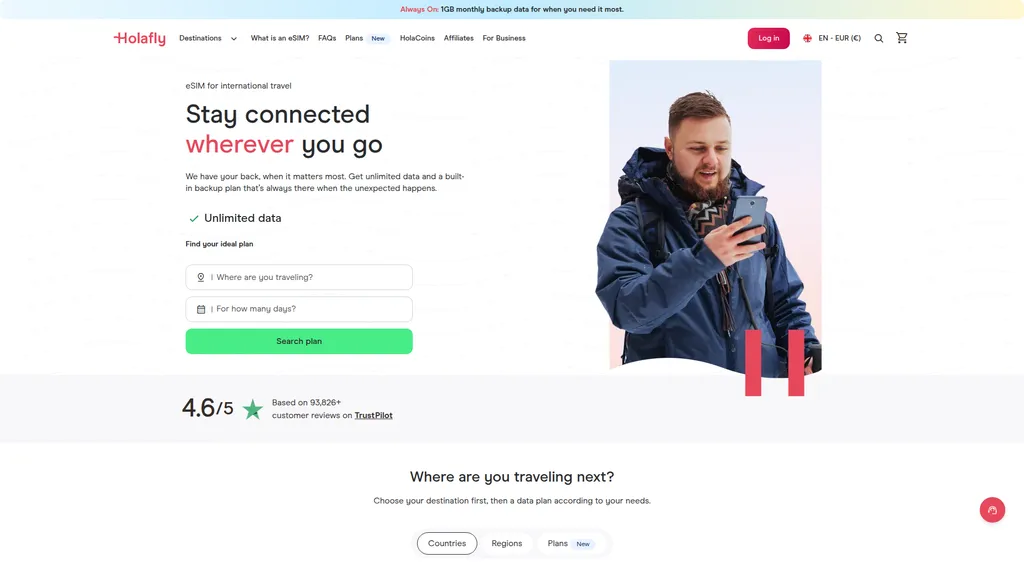 Holafly homepage