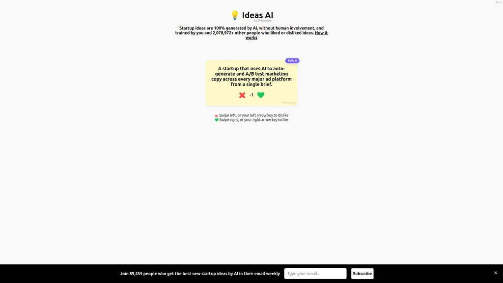 IdeasAI homepage