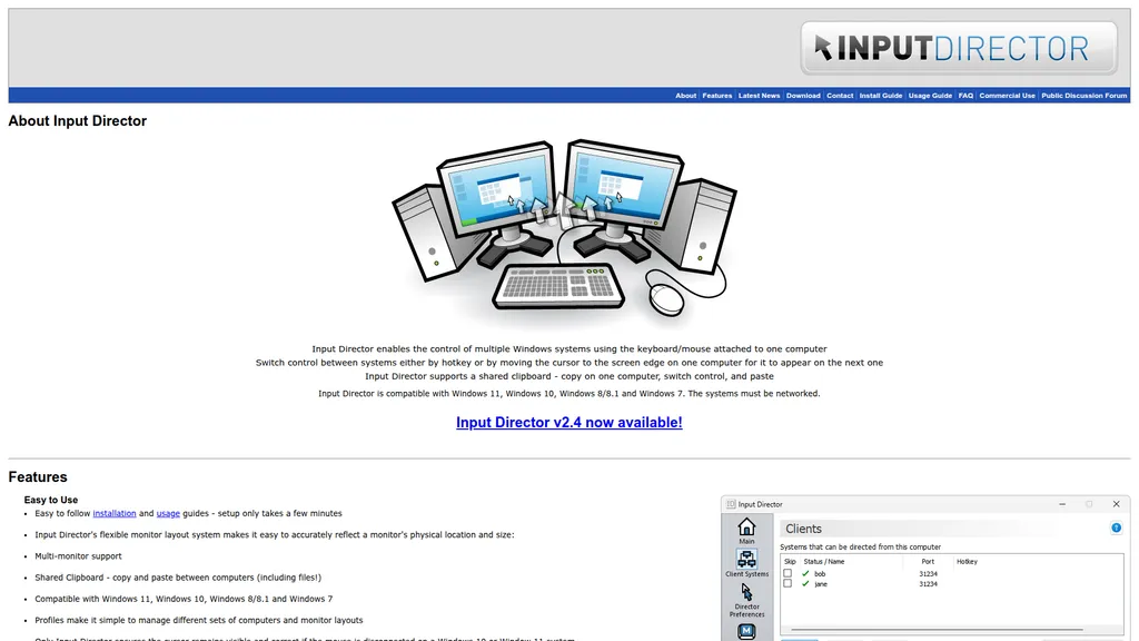 Input Director homepage
