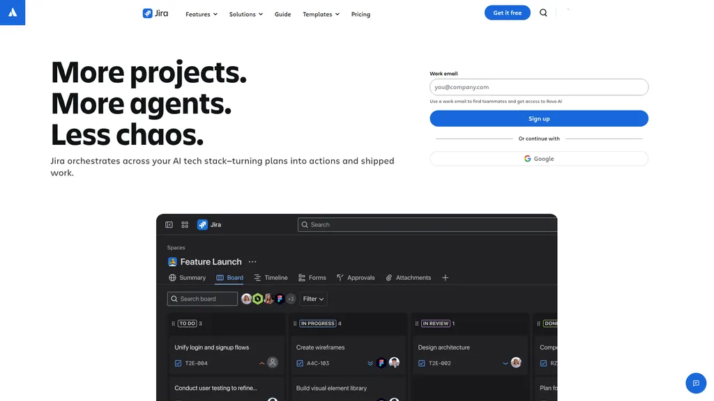 Jira homepage