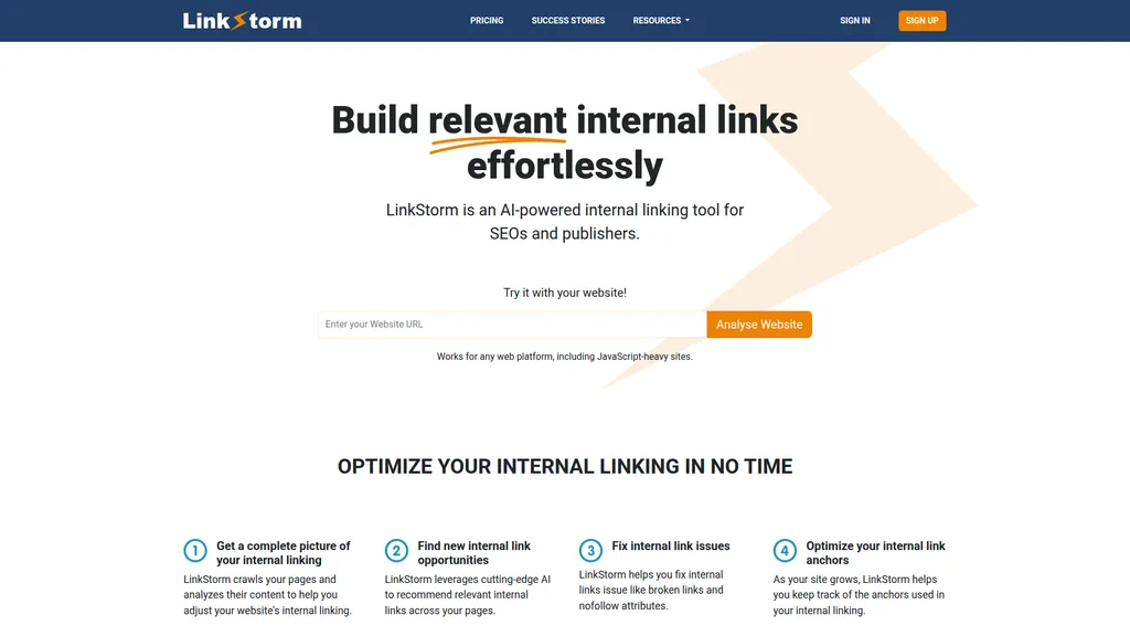 LinkStorm homepage