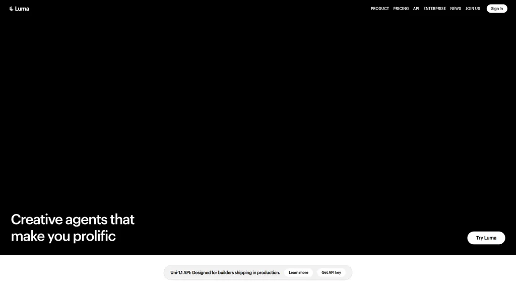 Luma Dream Machine homepage