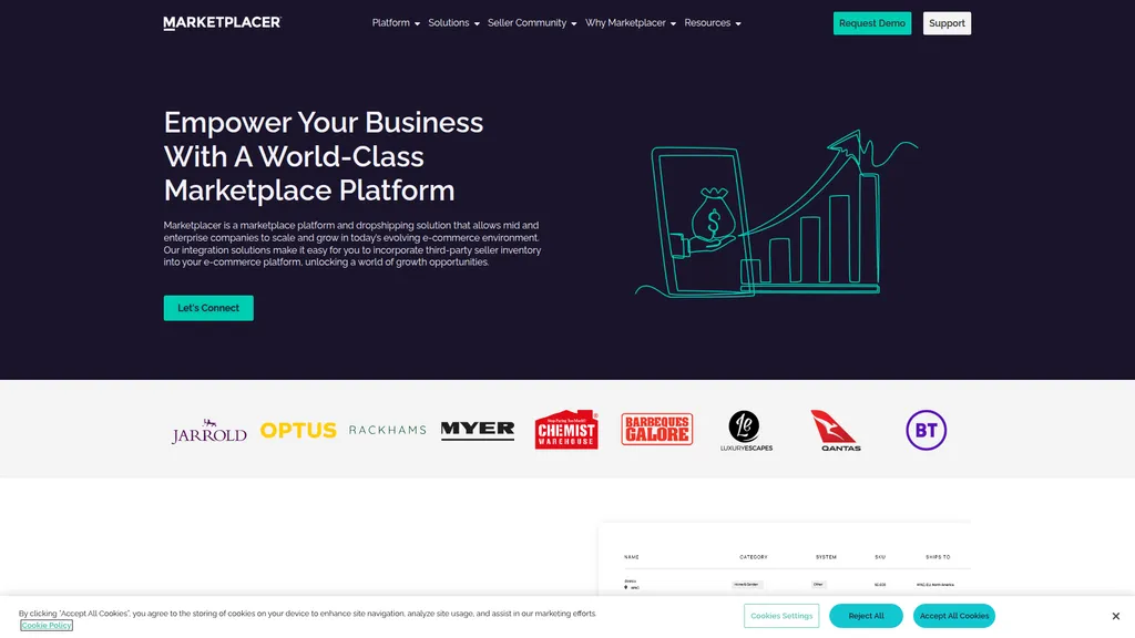 Marketplacer homepage