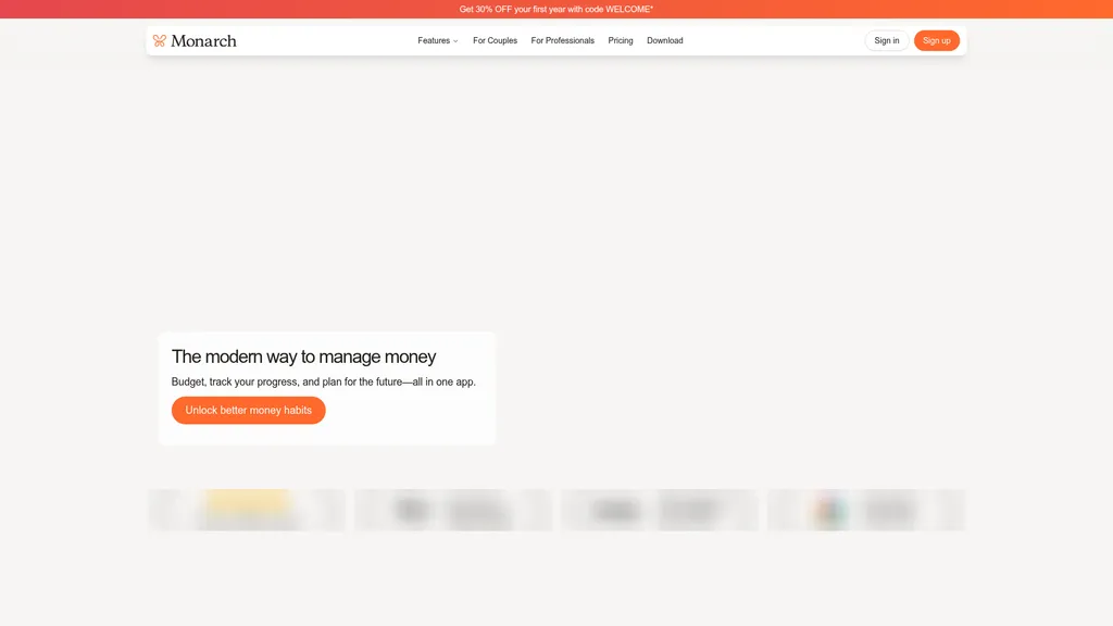 Monarch Money homepage