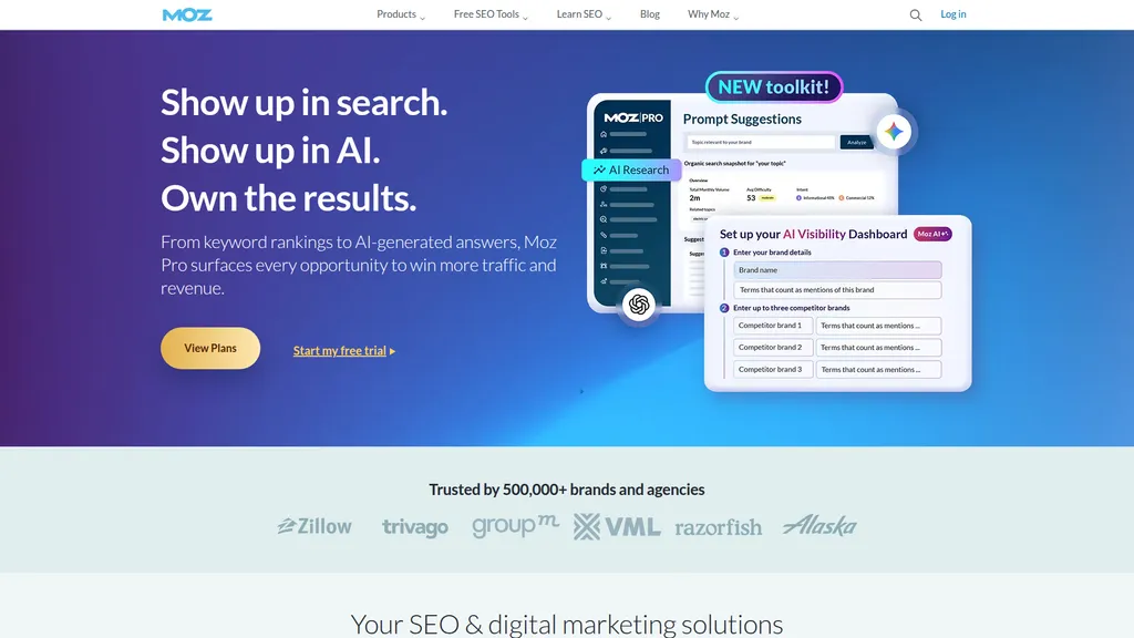 Moz homepage