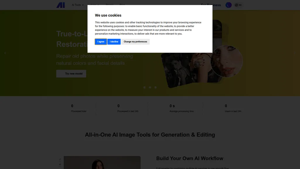 Nero AI Image Upscaler homepage