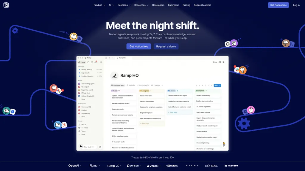 Notion homepage