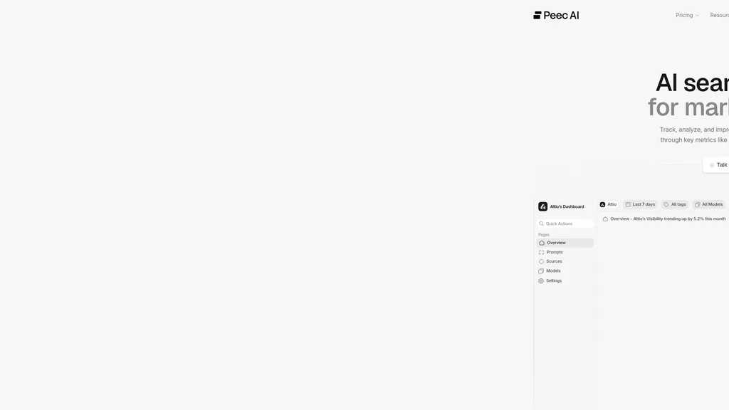 Peec AI homepage