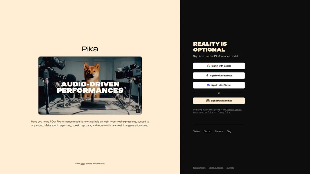 Pika homepage