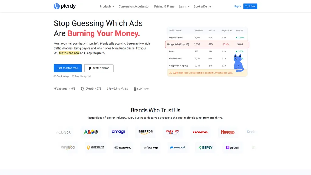 Plerdy homepage