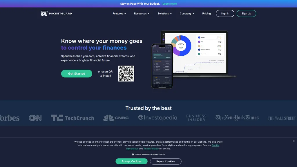 PocketGuard homepage