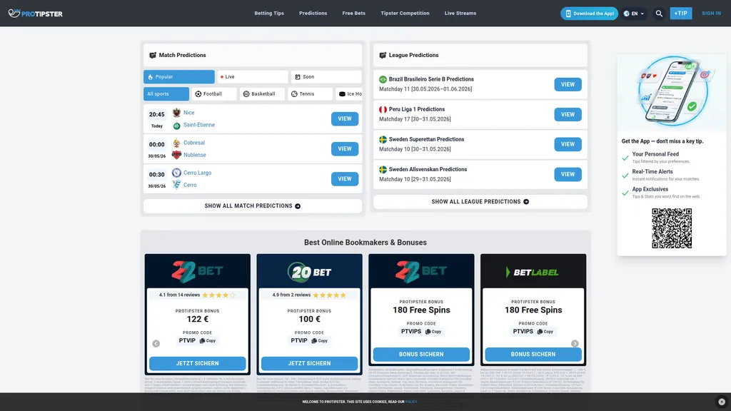ProTipster homepage